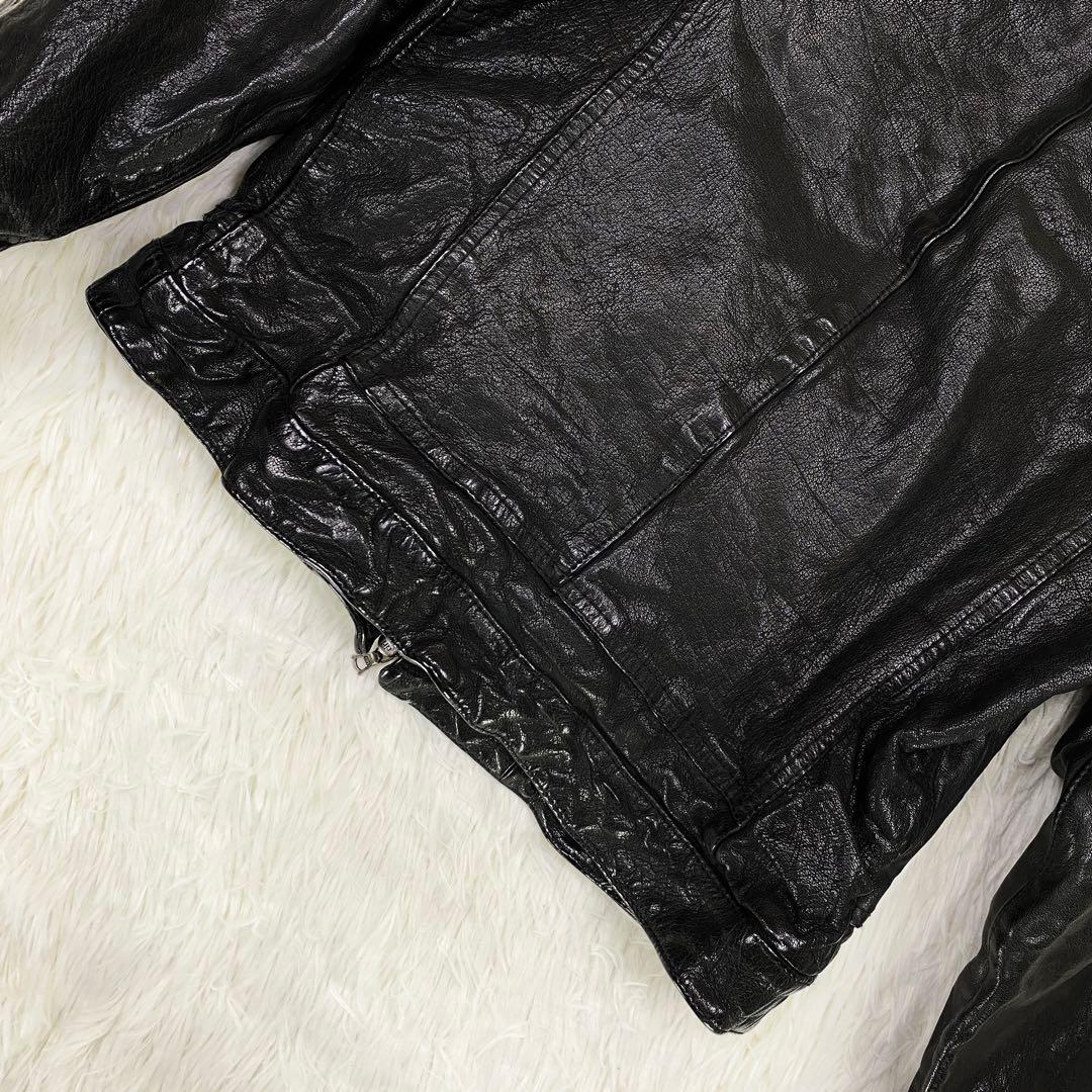 『Neil Barrett』 (XXS) レザー シングルライダースジャケット