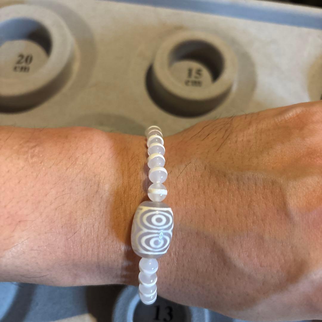 羊脂天珠、白財神龍眼天珠たん、白綿天珠たん！ブレスレット、久しぶり！