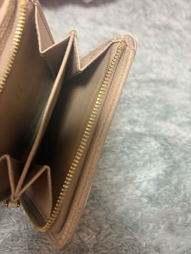 PRADA 二つ折り 財布 2つ折り 正規品 ピンク ベージュ　最終値下げ