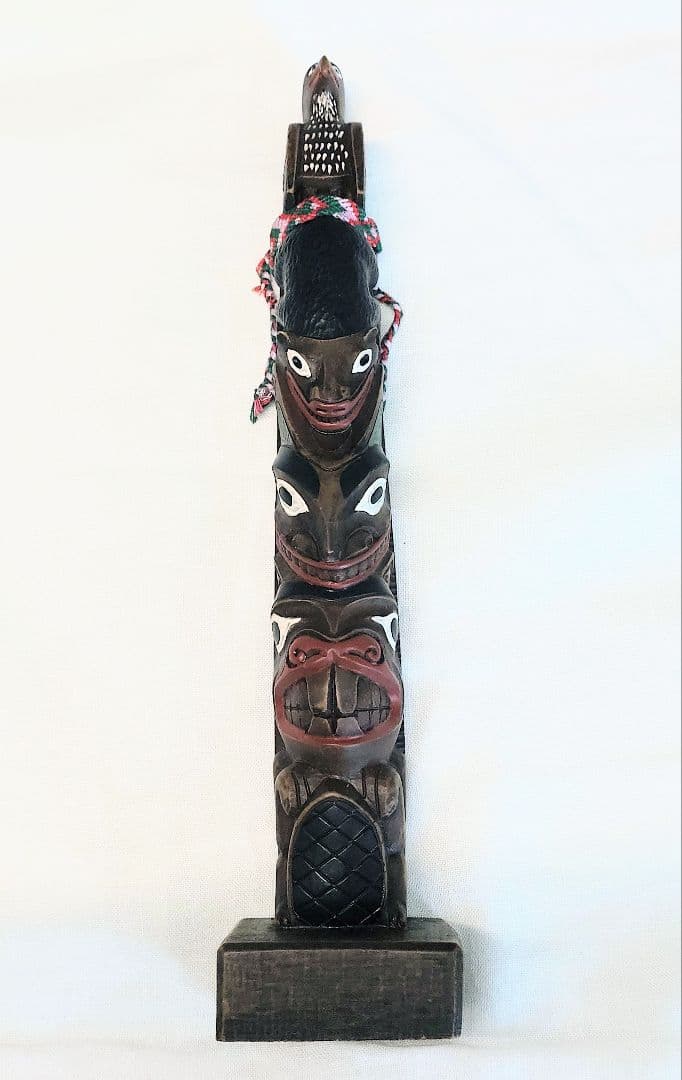 トーテムポール 鷲＆ビーバー BOMA 社製 手塗り