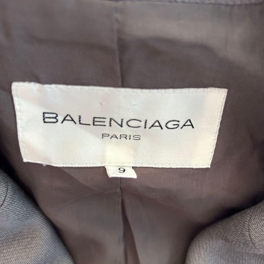 バレンシアガ　チェスターコート　ヴィンテージ　金ボタン　ロング　グレー　①