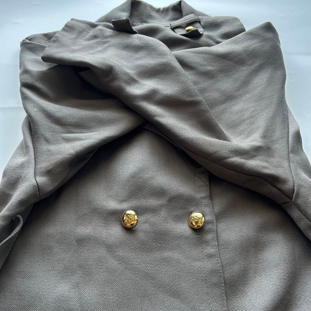 バレンシアガ　チェスターコート　ヴィンテージ　金ボタン　ロング　グレー　①