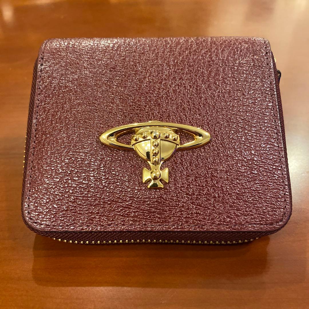 【極美品】ヴィヴィアン ニつ折り財布　金オーブ　エグゼクティブ　ボルドー　赤