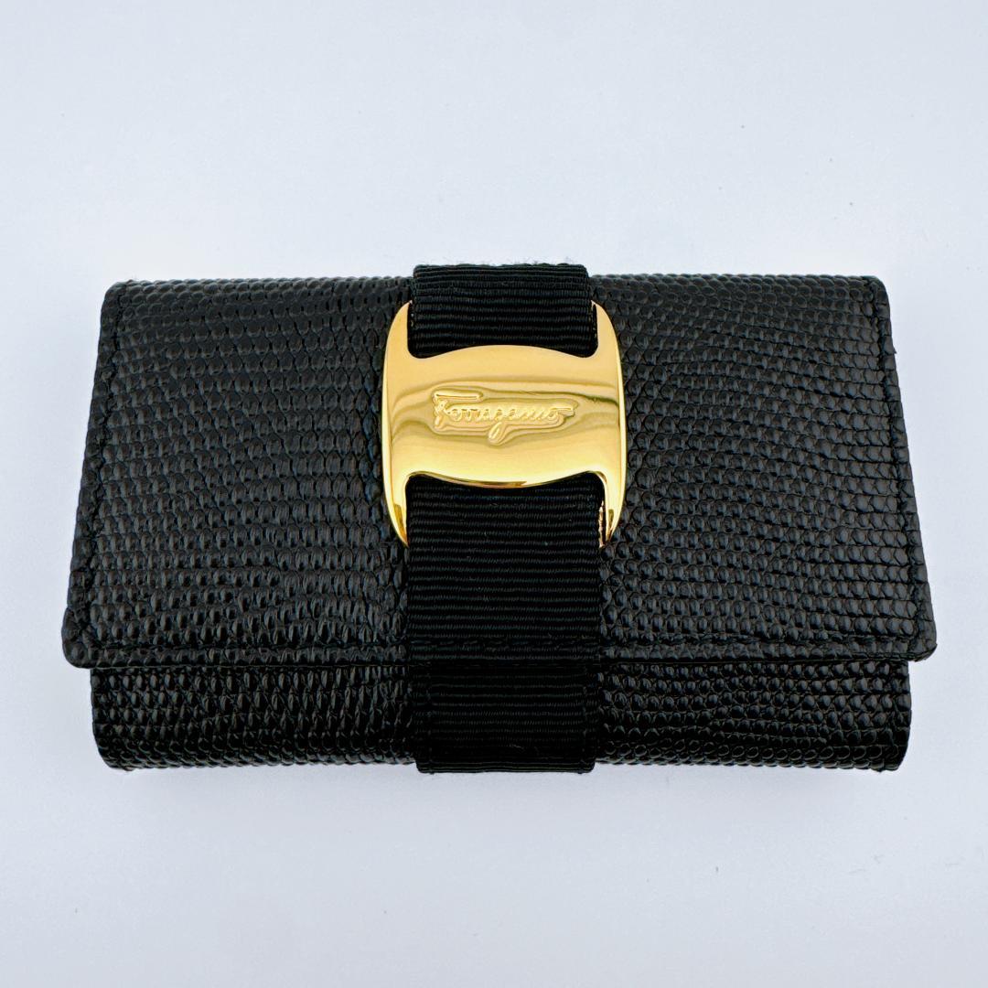 極美品 Salvatore Ferragamo キーケース ブラック 6連