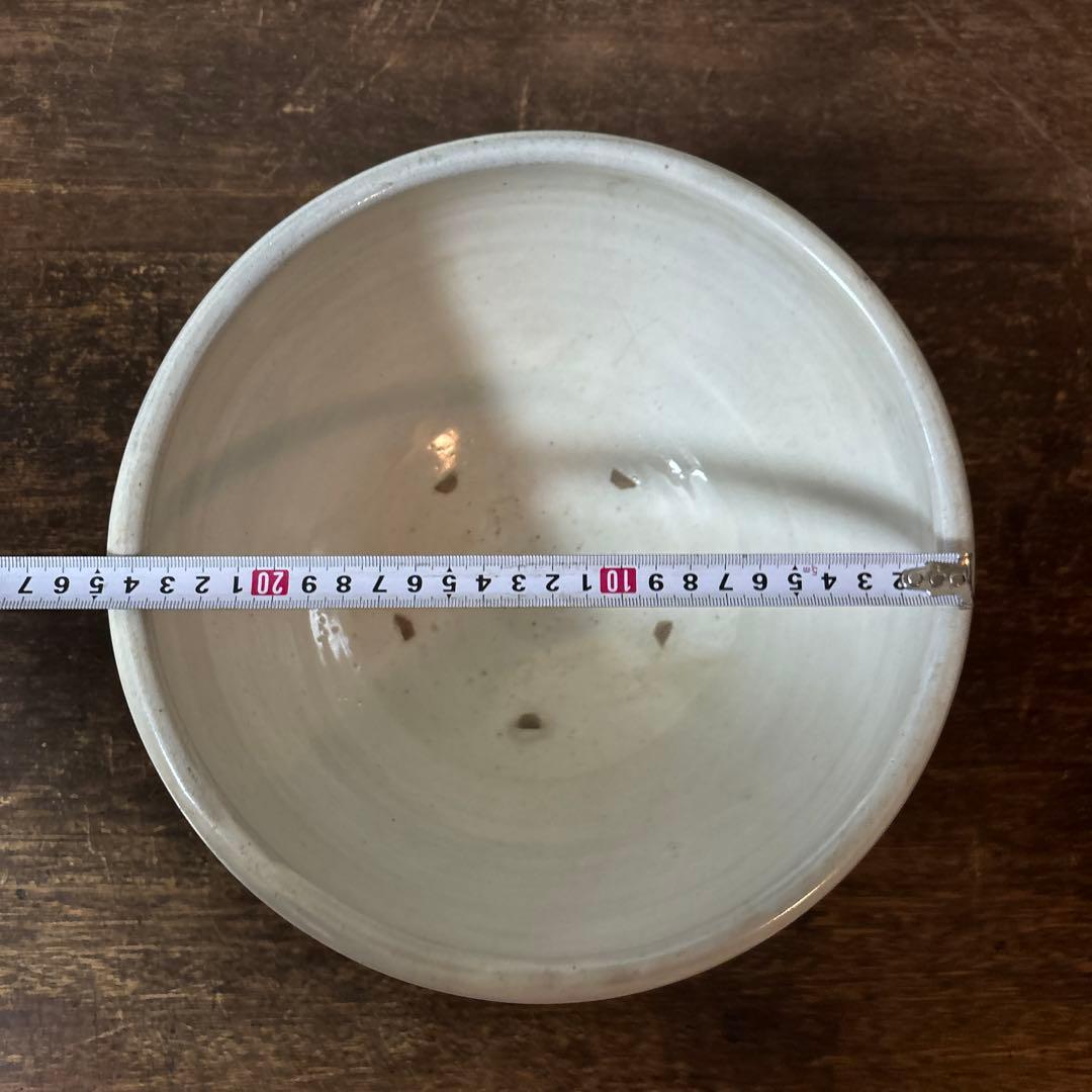 東北民窯　平清水焼　大鉢　白釉　花器　白磁　アンティーク　骨董　古美術　李朝
