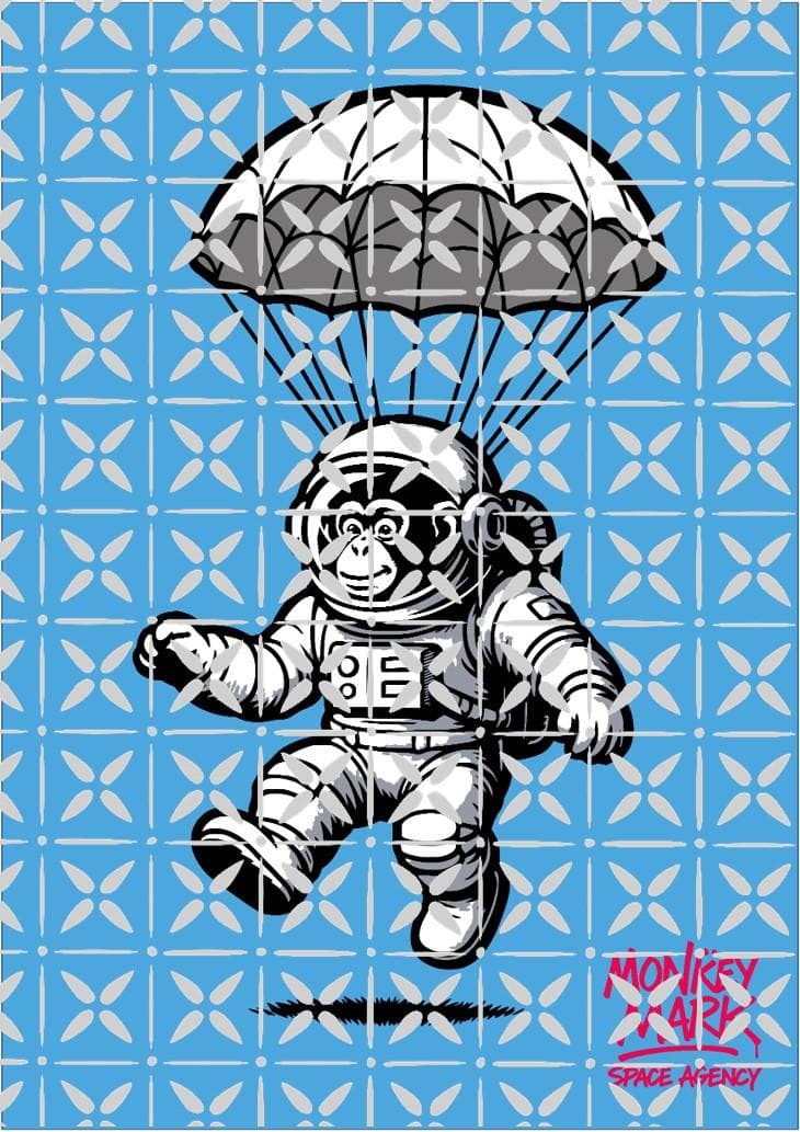 MONKEY MARK スペース・パラシュート グラフィックアート A1サイズ