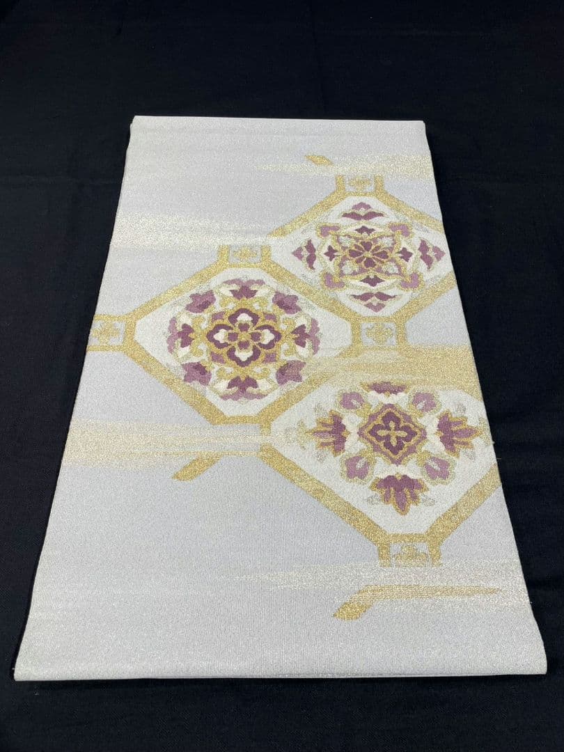 【お茶席用に】★★正絹　じゅらく\"帝王紫\"　綴れ袋帯★★