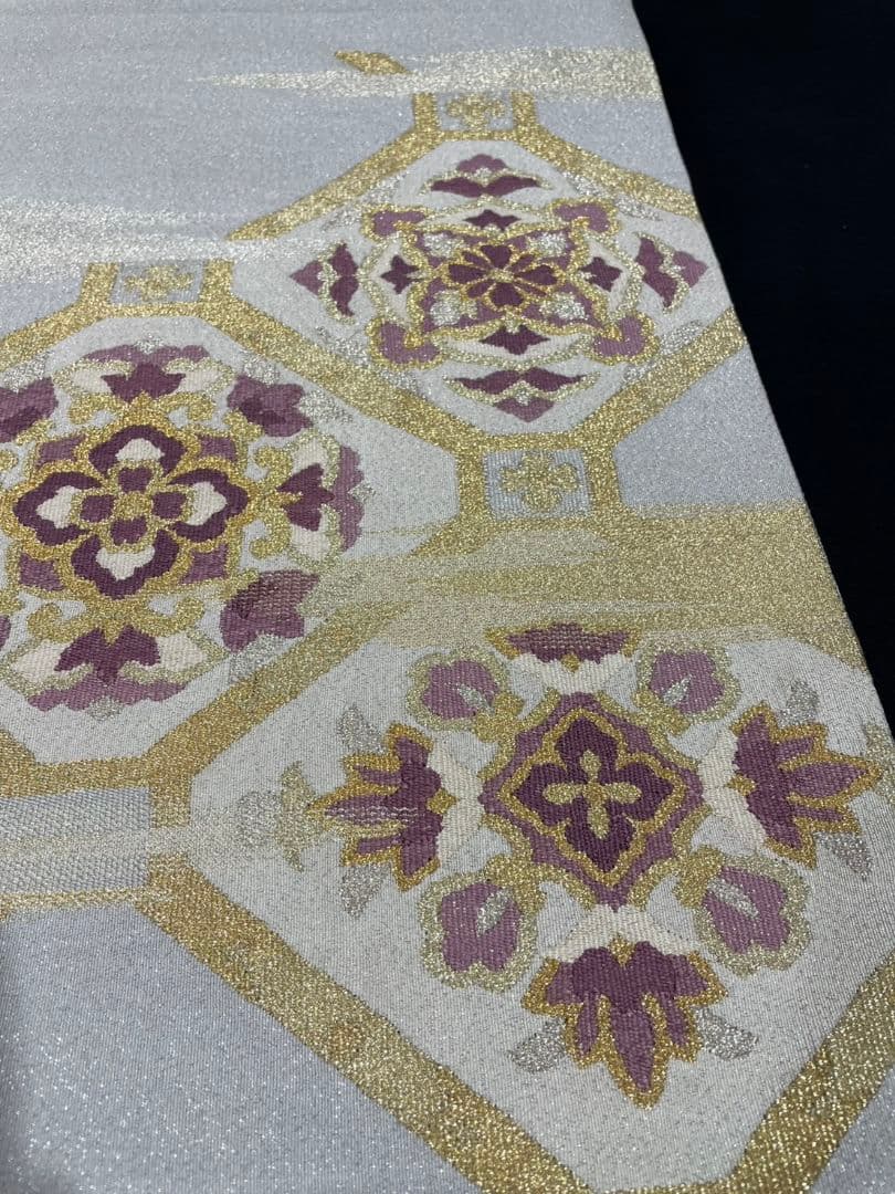 【お茶席用に】★★正絹　じゅらく\"帝王紫\"　綴れ袋帯★★