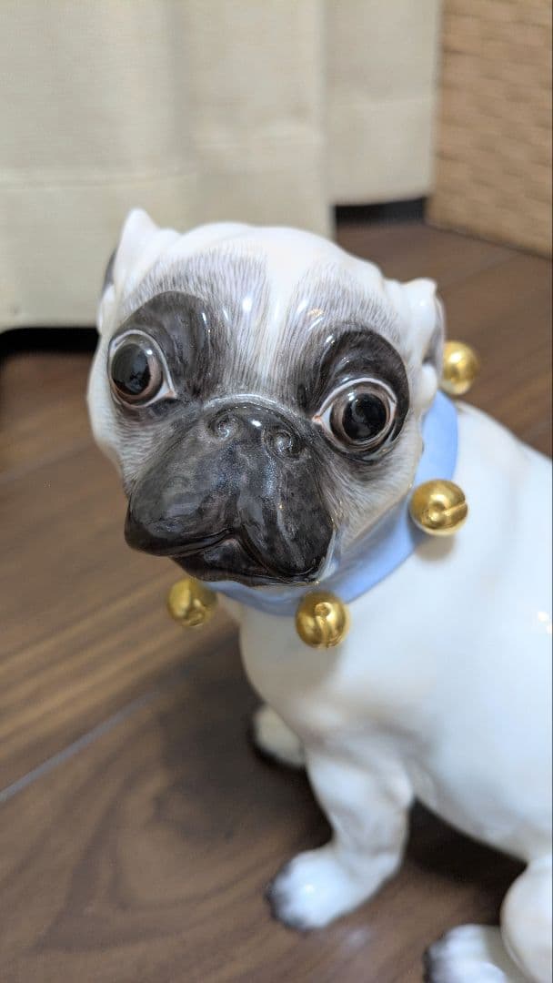 【マイセン】陶器製パグの置物