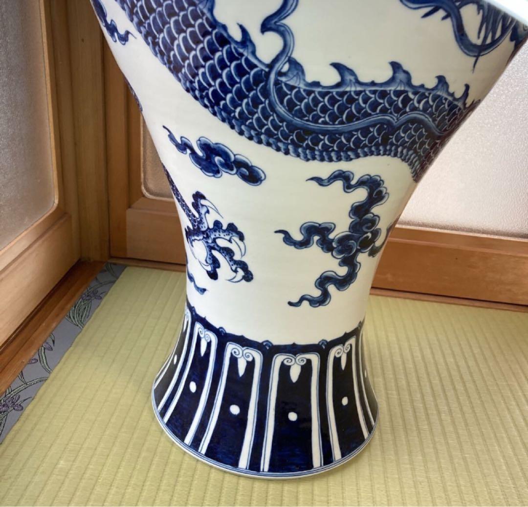 宣徳年製　中国製 龍紋　花瓶 約75cm 壺　特大壺