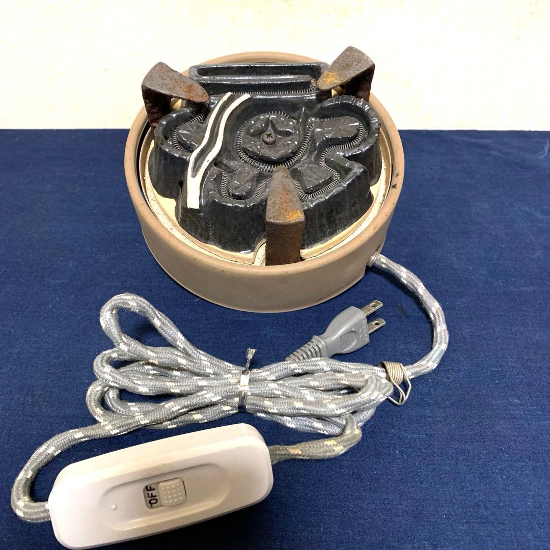 風炉 茶釜 電熱器 唐銅朝鮮風炉釜 野々田製電熱器 敷板 茶道具 お点前道具