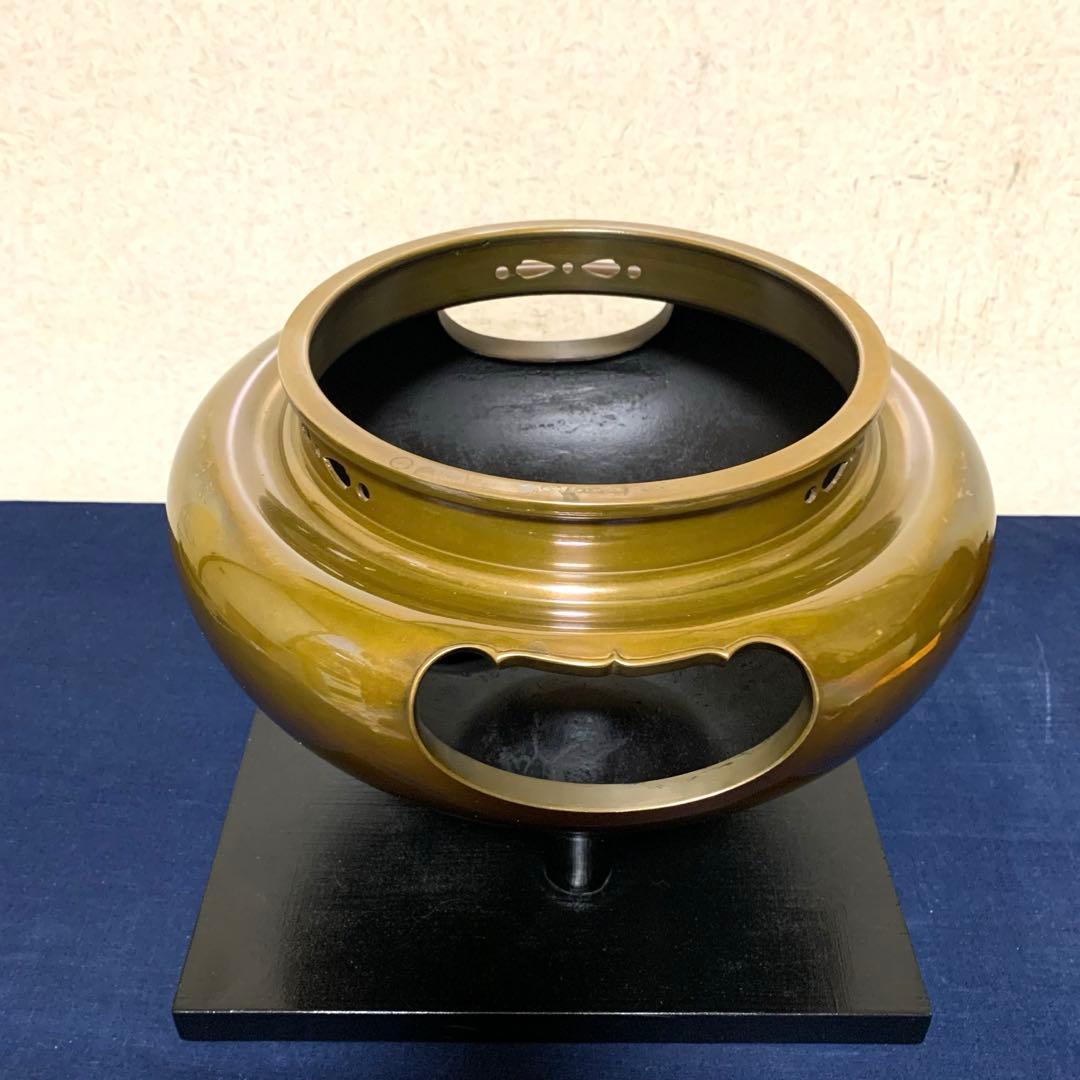 風炉 茶釜 電熱器 唐銅朝鮮風炉釜 野々田製電熱器 敷板 茶道具 お点前道具