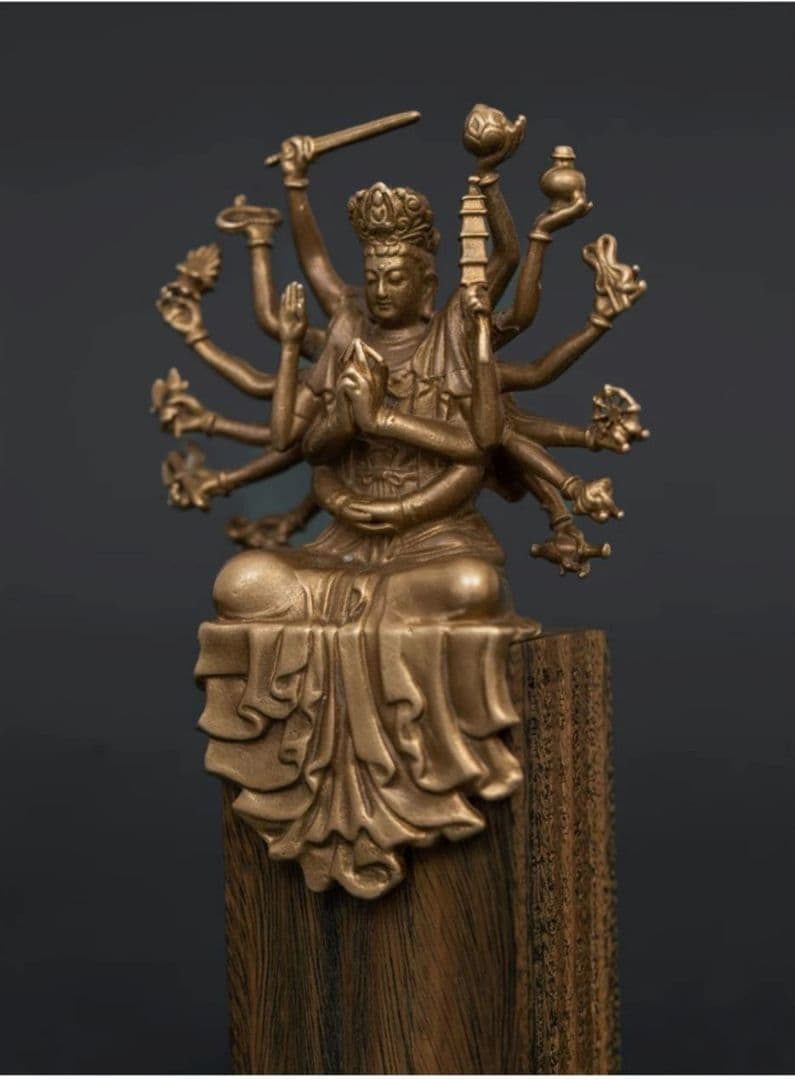 仏教美術 仏像 小仏像 準提菩薩 準提仏母仏像 銅製品 工芸品 置物