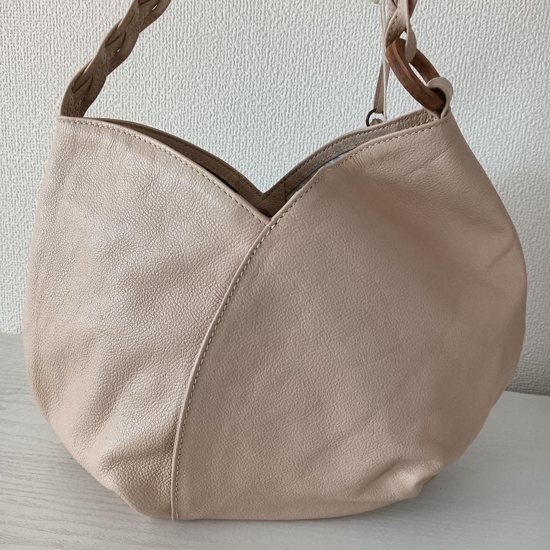 新品タグ付き　マザーハウス　 ワンショルダー　ハンドバッグ　ベージュ　花柄裏地