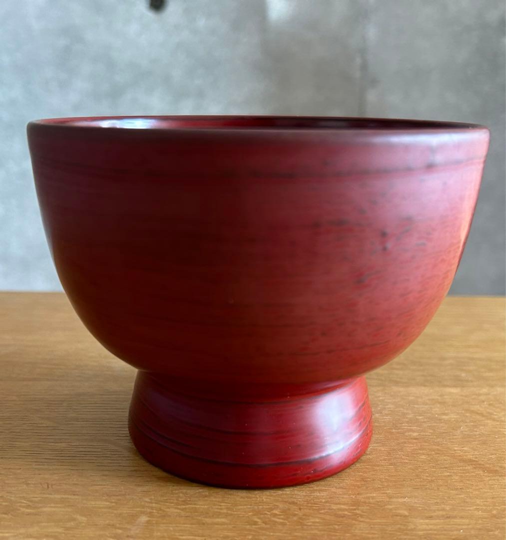 瀬戸　國勝　時代椀小六型　朱　美品