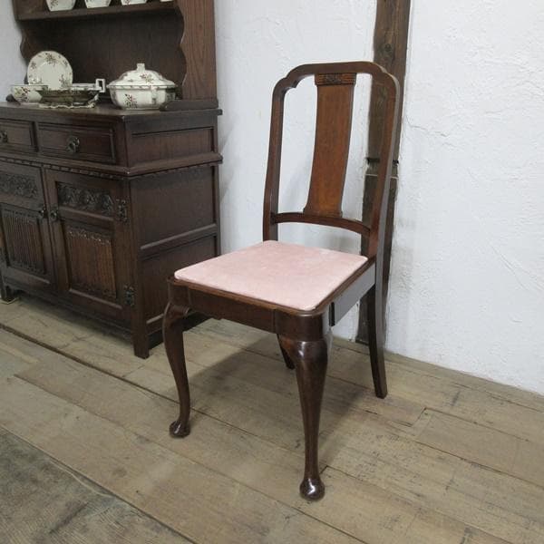 イギリス アンティーク 家具 ダイニングチェア 猫脚 椅子 英国 4763d