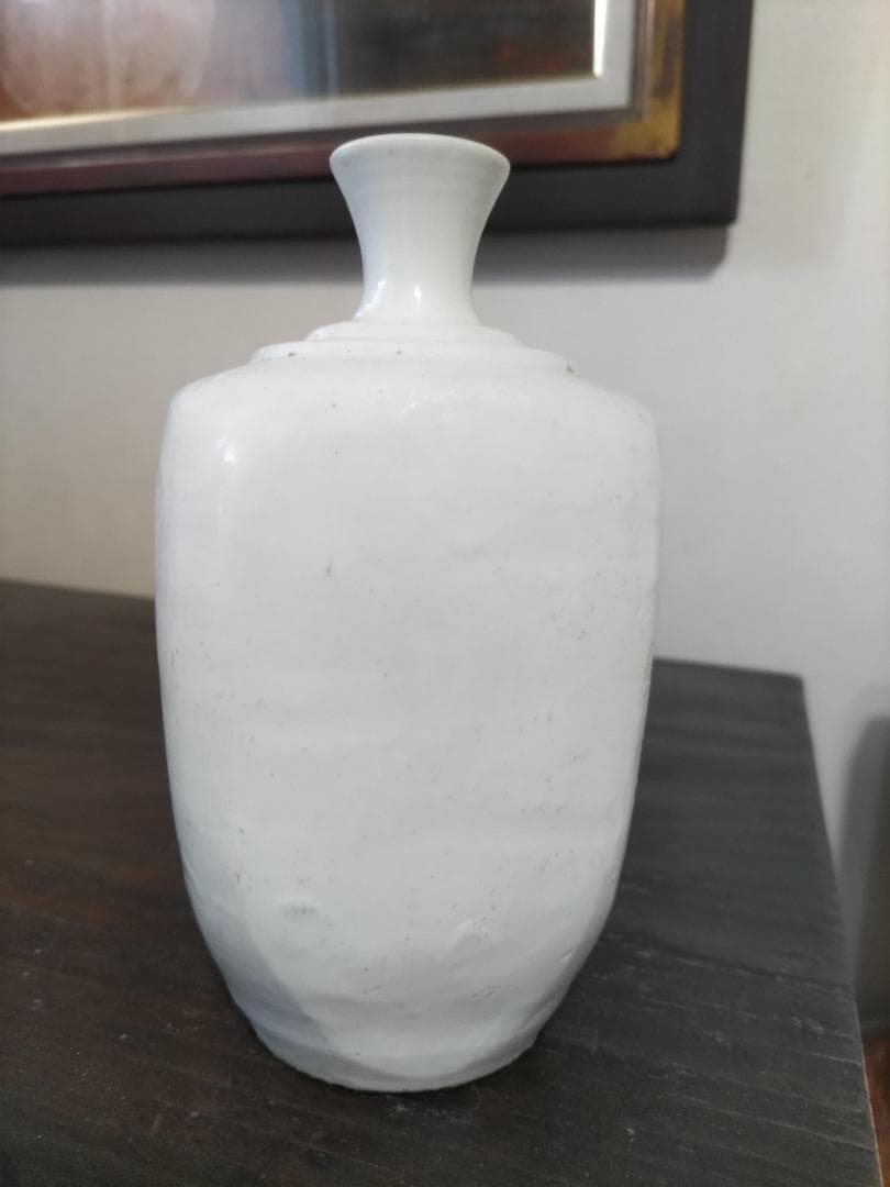 珍！鞆徳利　白磁　生掛け釉　削り出し成型