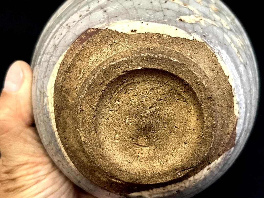 茶碗■古鼠志野 江戸期 葉紋 抹茶碗 古美術 時代物 骨董品 アンティーク■