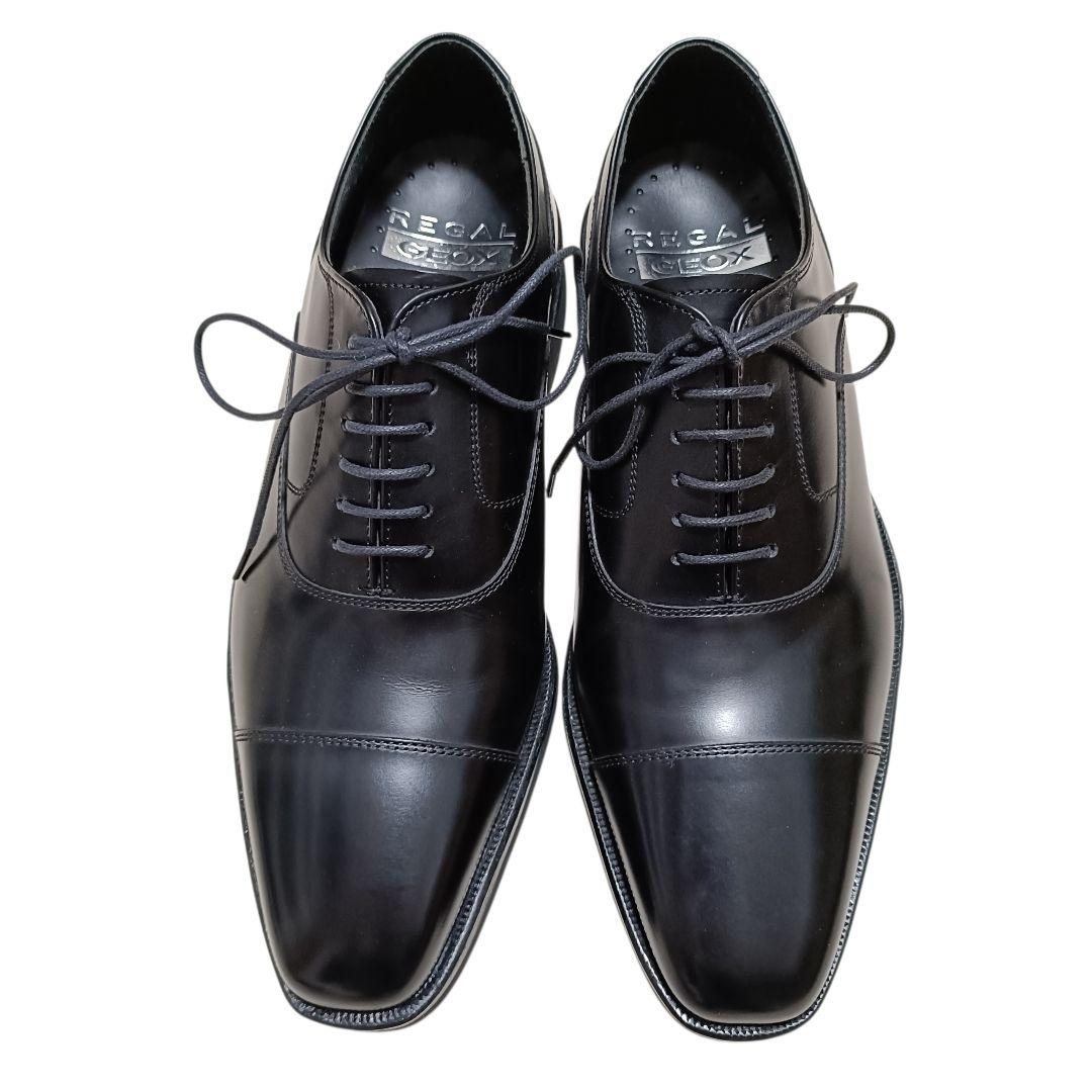 【極美品】 REGAL☓GEOX ストレートチップ 内羽根 ブラック 24cm