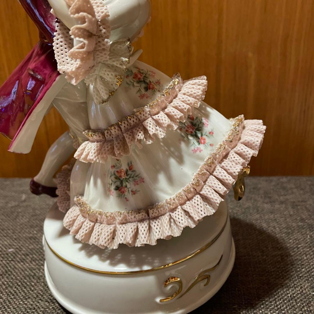 UNTER WEISS BACHレースドール 人形 西洋陶磁器 オルゴール