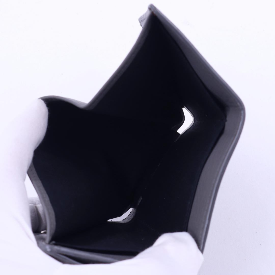 BALENCIAGA バレンシアガ ミニ 三つ折り財布 グレー レザー