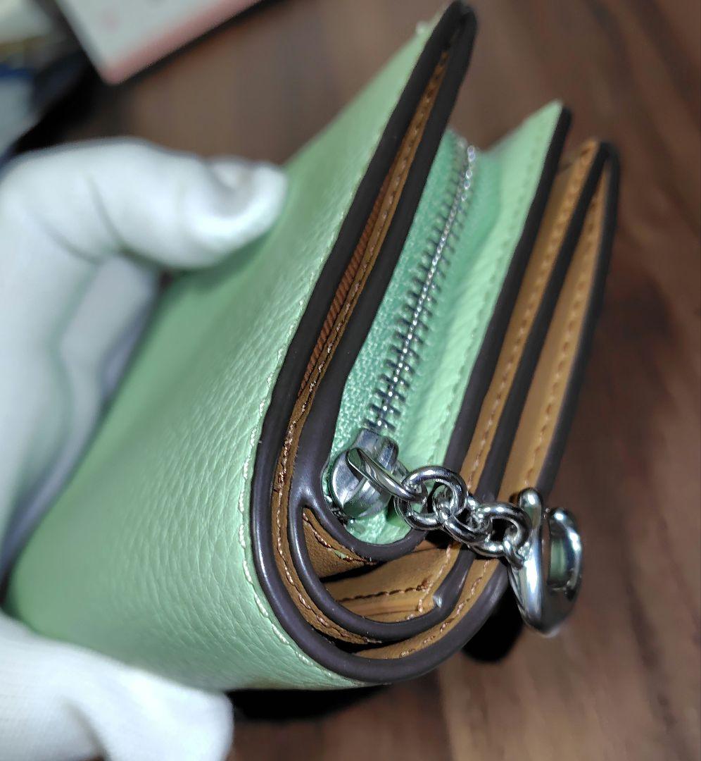 【希少】美品 COACH ピスタチオ 二つ折り財布　ミニ財布