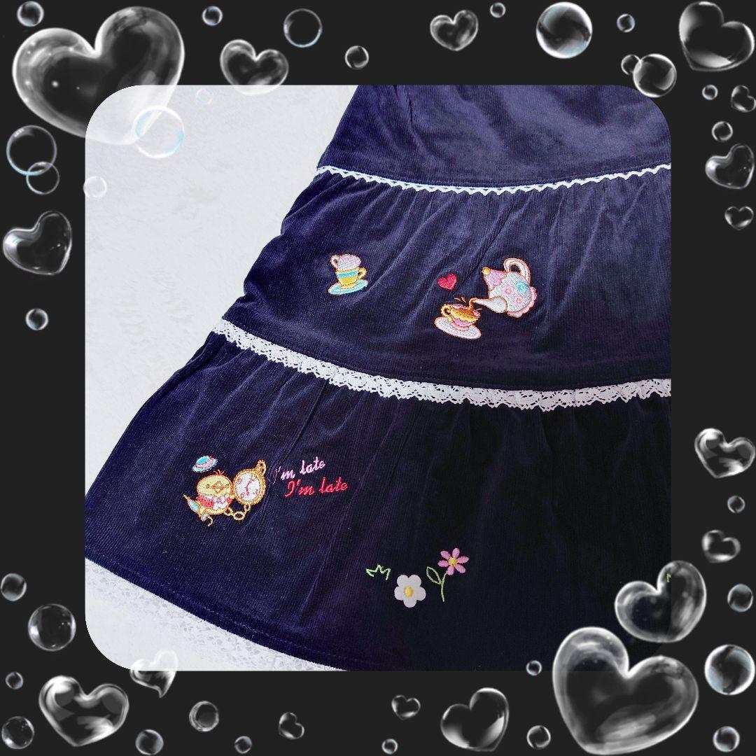 ❤メゾピアノ❤ミミポポ✨みみぽぽ✨フレアスカート✨平成レトロ❤ブラック❤