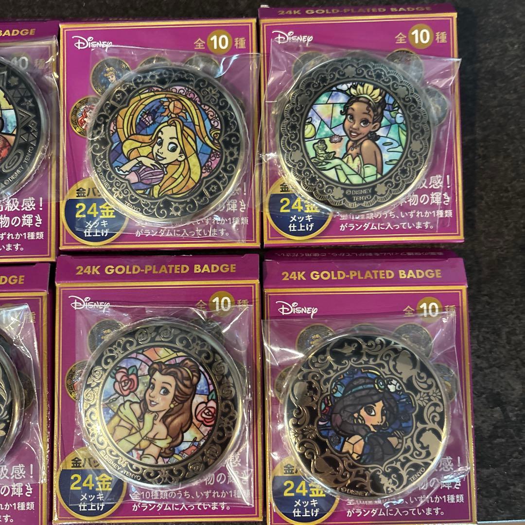 ディズニープリンセス 24金メッキピンバッジ全10種セット