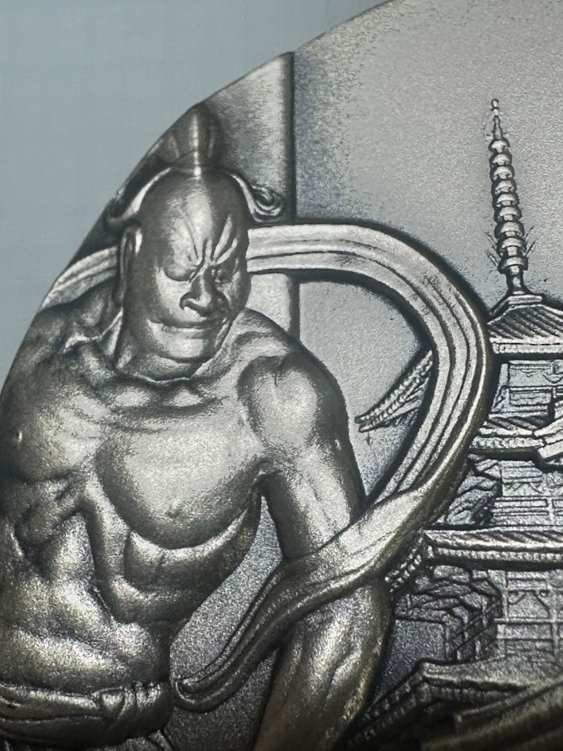 純銀メダル　国宝章牌　法隆寺　造幣局　157g