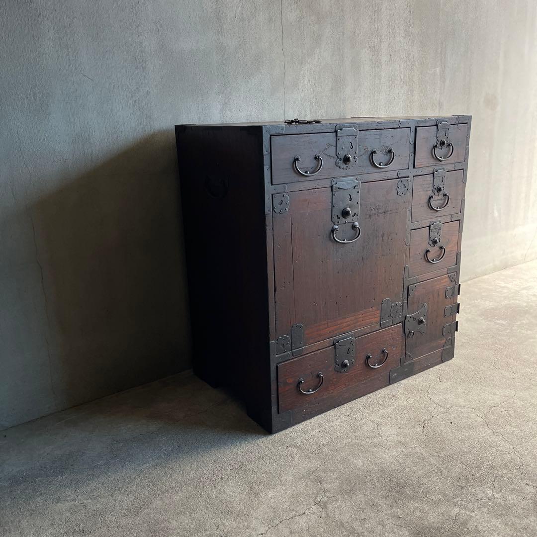 小箪笥 和製アンティーク 箪笥 時代箪笥 小物収納 引き出し 帳場箪笥　骨董