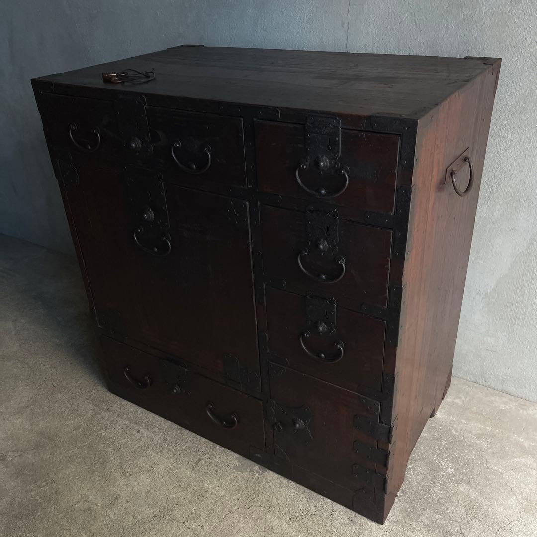 小箪笥 和製アンティーク 箪笥 時代箪笥 小物収納 引き出し 帳場箪笥　骨董