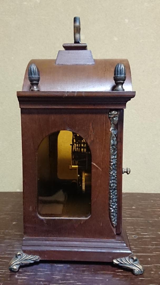 完動 鍵巻き置時計 ハミルトン 西ドイツ ムーンフェイズ アンティーク