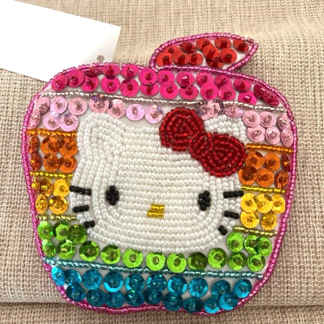 レア‼️ゴージャス ビーズキティ リンゴ型 スパンコール レインボー キラキラ