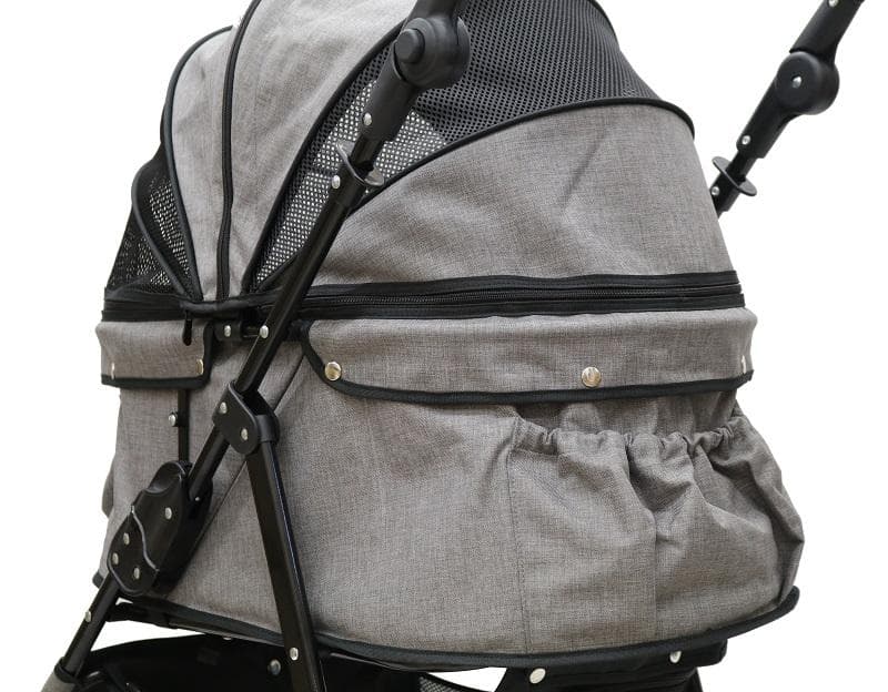 多頭用耐荷重30kg！ココハート ４輪ペットカート/甘えん坊バギーBIG グレー