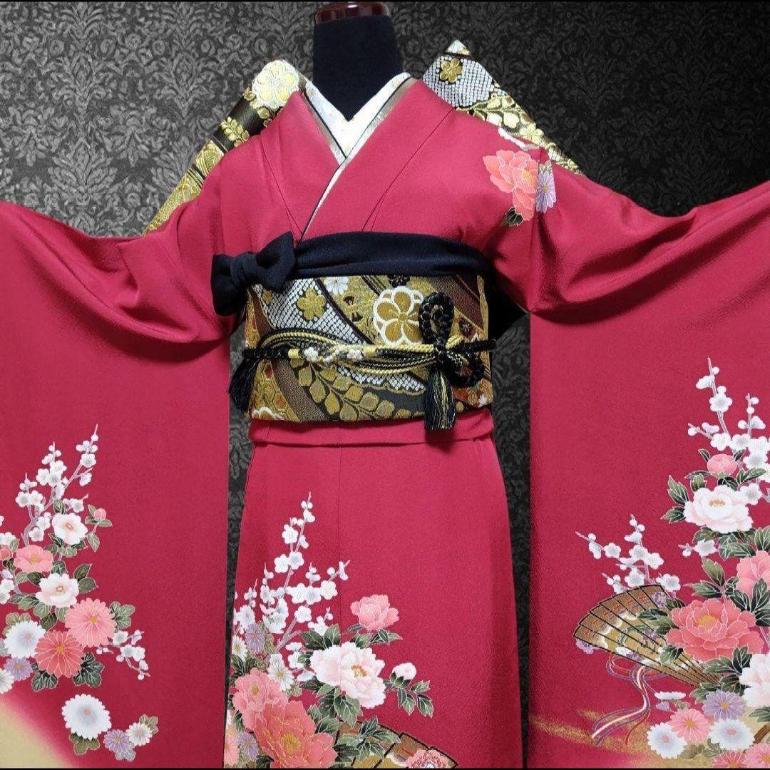 最終価格☆振袖フルセット(7点)・成人式・古典柄・金彩加工・やまと誂製・胴裏正絹