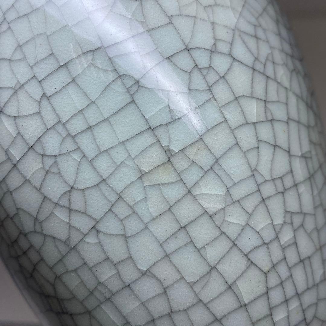 中国古窯　哥窯花瓶　高さ約14.5㎝　本Y7-0331☆1Fタエチ