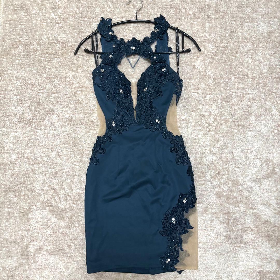 『まるさん専用』Sugar ネイビー レースタイトドレス XS