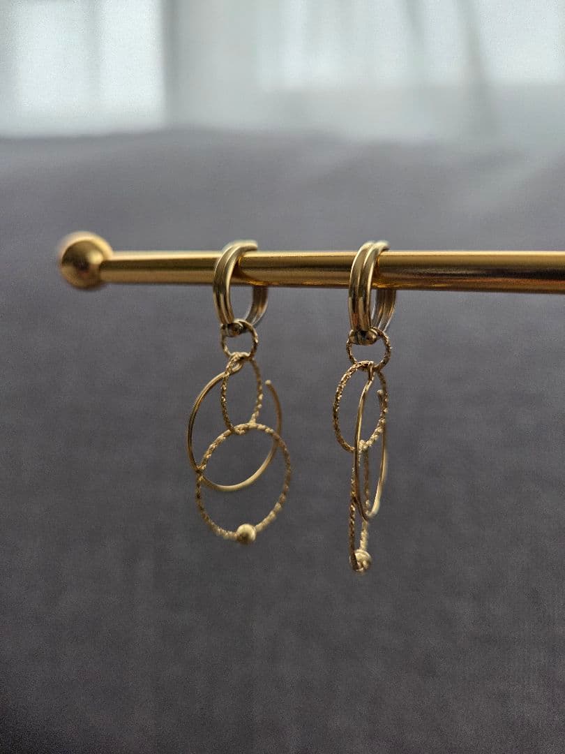 GSTV　K18YGデュアルサークルフィッティングピアス