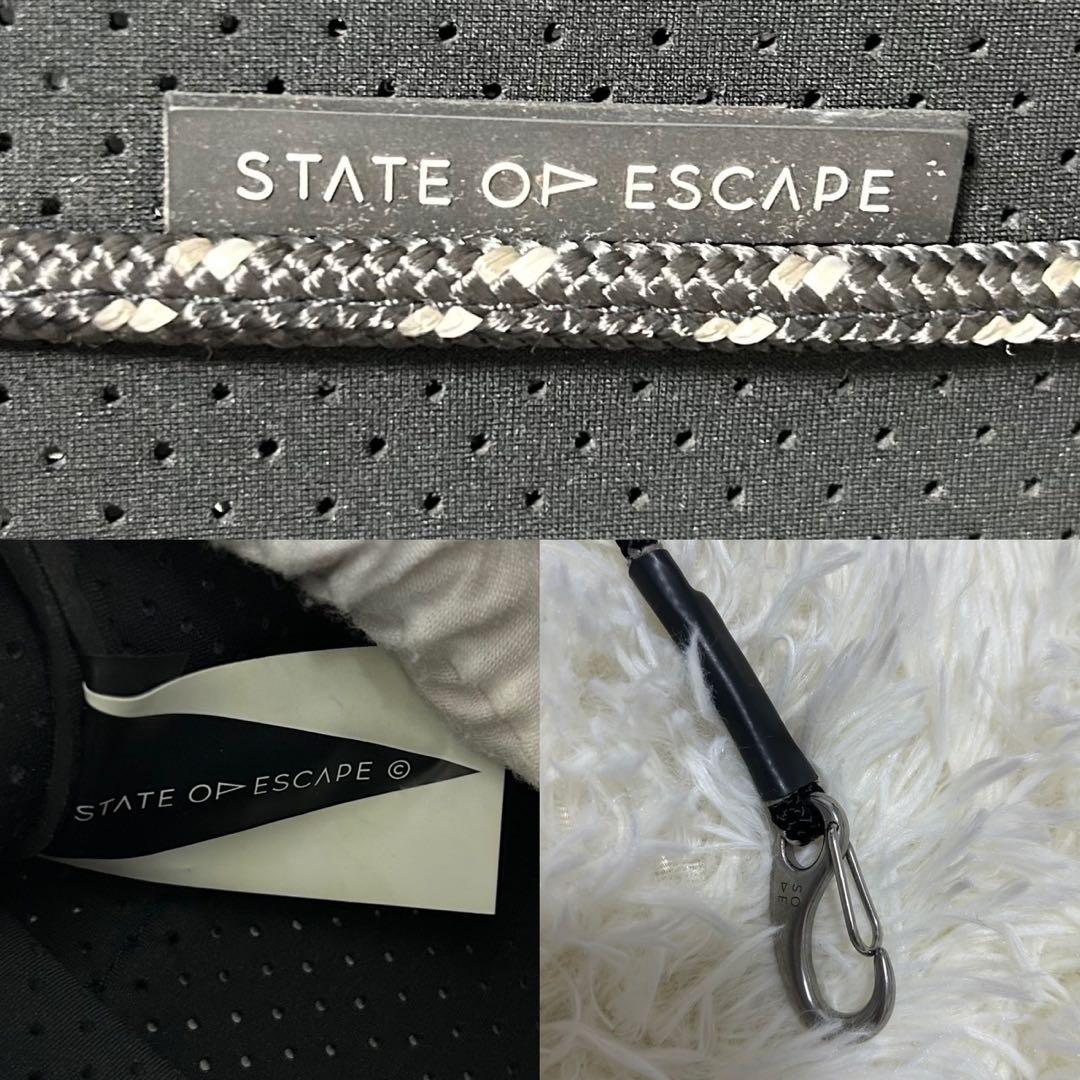 【極美品】ステイトオブエスケープ トートバッグ ポーチ付き 黒 A4可 大容量