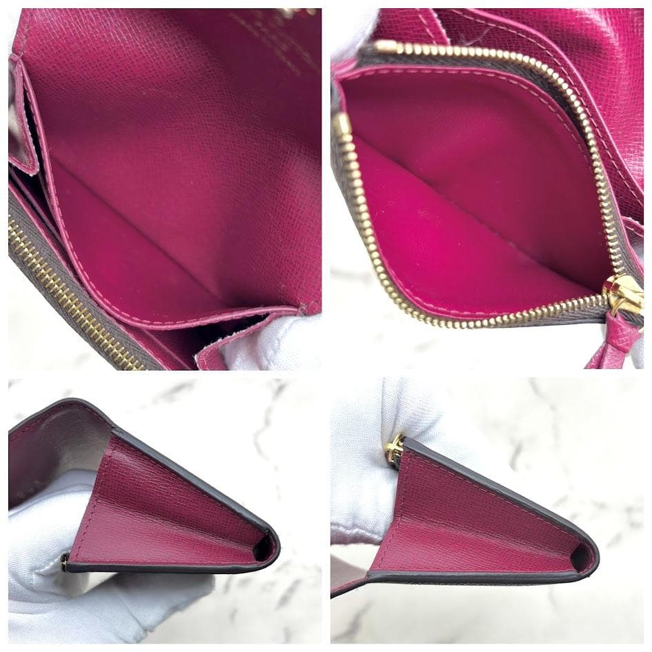 【極美品・現行モデル】ルイヴィトン　モノグラム　ポルトモネロザリ　フューシャ