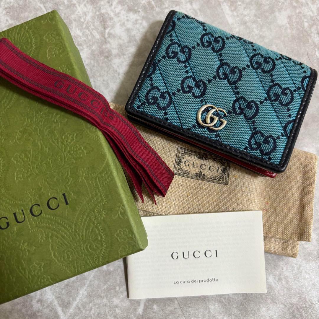 J105 GUCCI グッチ　二つ折り財布 GG マーモント キルティング