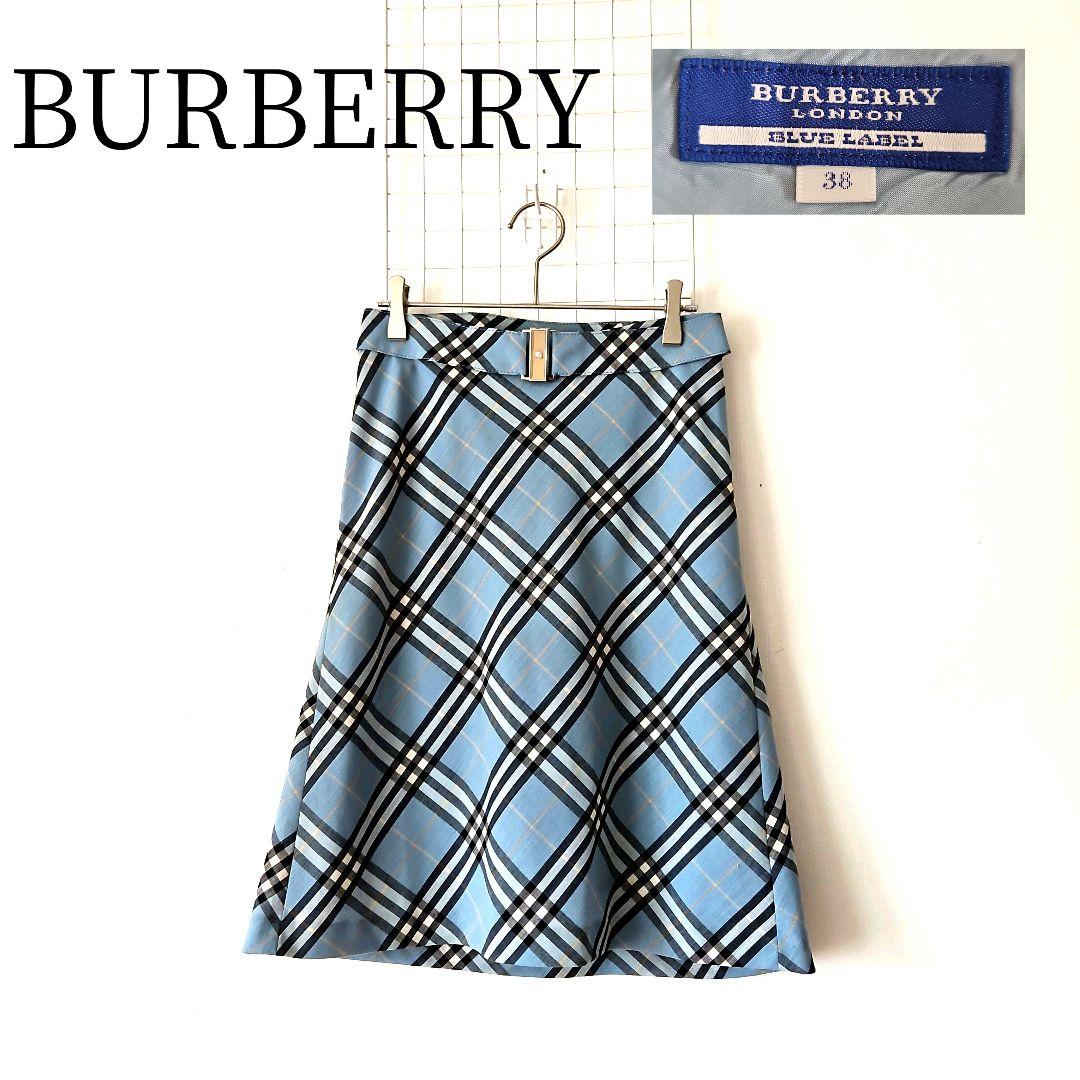BURBERRY BLUE LABEL ノバチェック スカート 水色 38