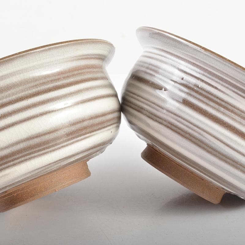 和食器　京焼　浅見五郎助　刷毛目　蓋向付　五客　共箱　V　R6729B