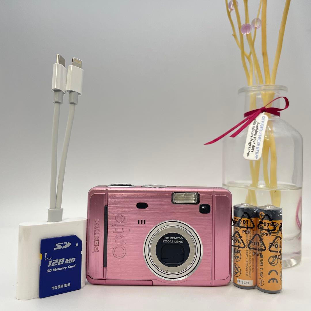 スマホ転送OK✨PENTAX Optio S40✨動作確認済 単三電池 可愛い♪