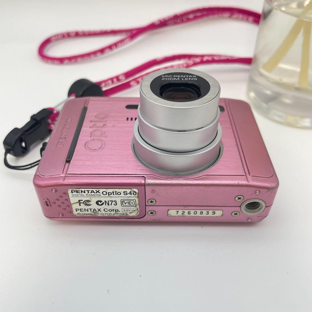 スマホ転送OK✨PENTAX Optio S40✨動作確認済 単三電池 可愛い♪