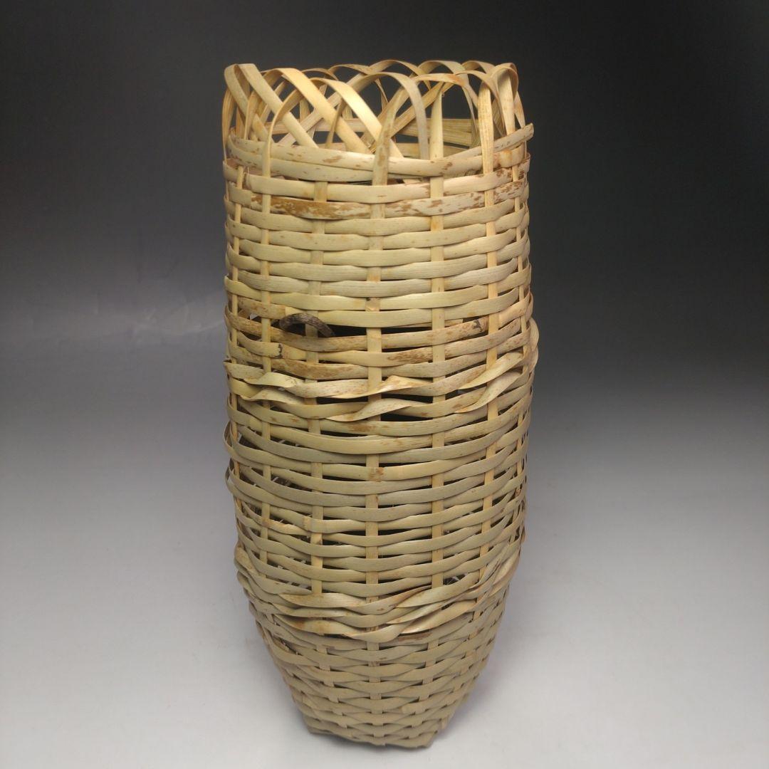 イ214 竹花生『竹器師　黒田宗傅』『宗全作写　籠花入　表千家久田宗也　極箱』