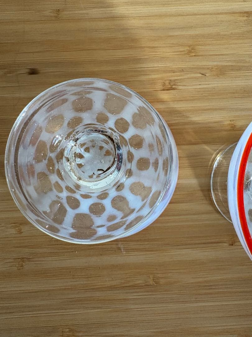 水玉模様 ガラスボウル 2個セット