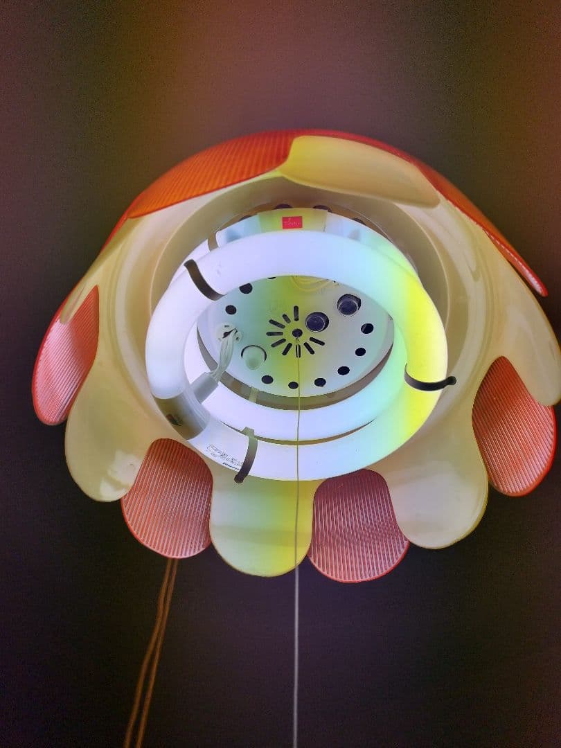 ナショナル製 昭和レトロポップ フリル 蛍光灯 照明 ペンダント ライト