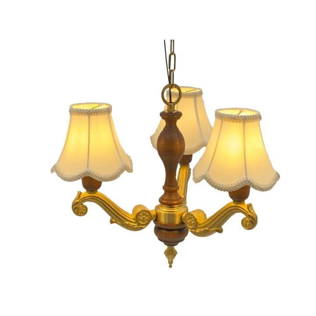 ともみクラシックシャンデリア 3灯 ゴールド/ブラウン