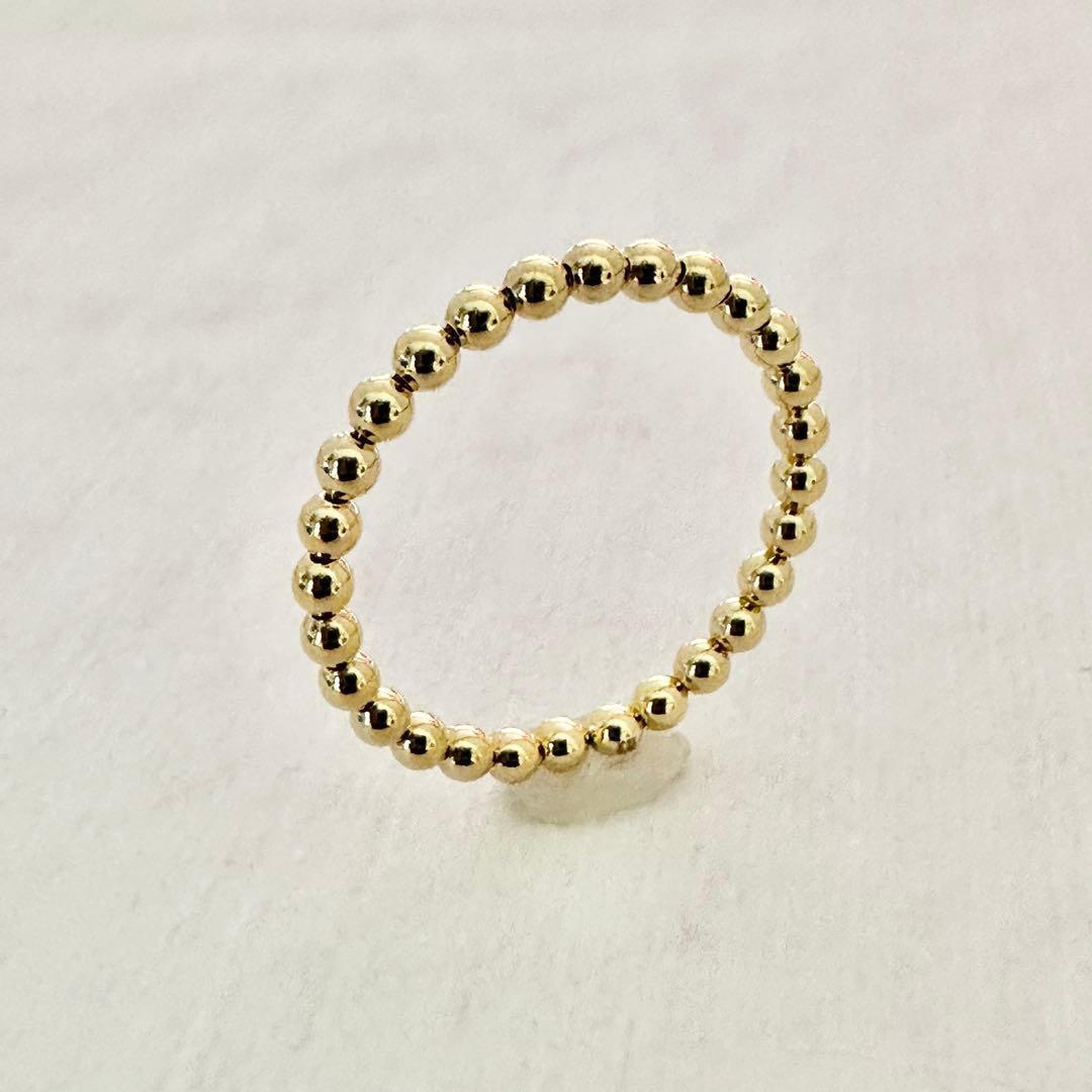 新品❗️K18YG イエローゴールド ボールデザイン フリーリング サイズ12号〜